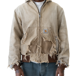 THRASHED CARHARTT HOODED WORK JACKET