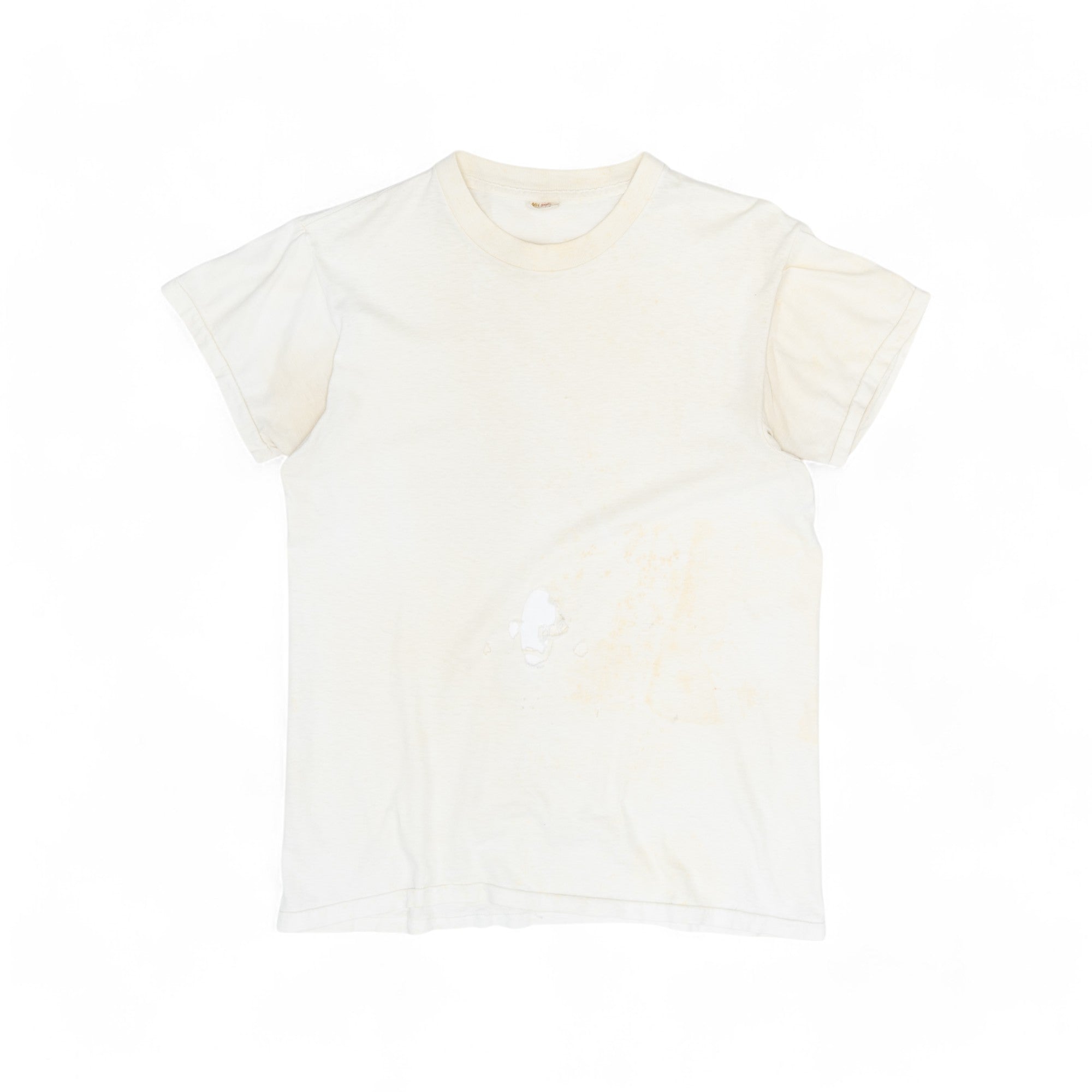 THRASHED BLANK WHITE TEE - 1960'S