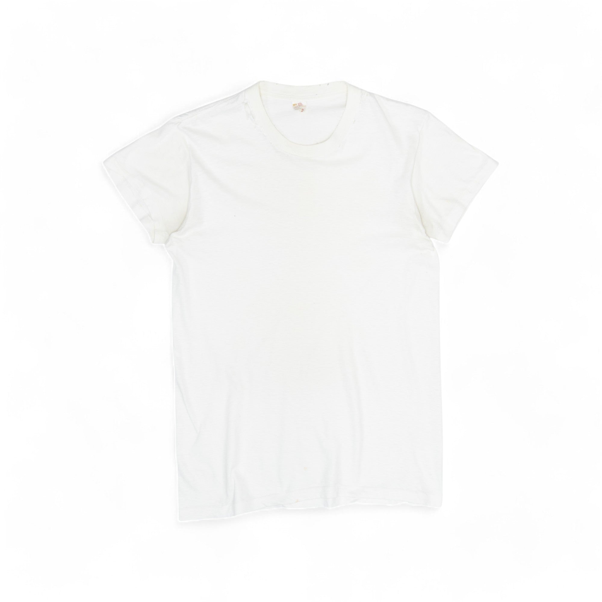 DISTRESSED BLANK WHITE TEE - 1960'S