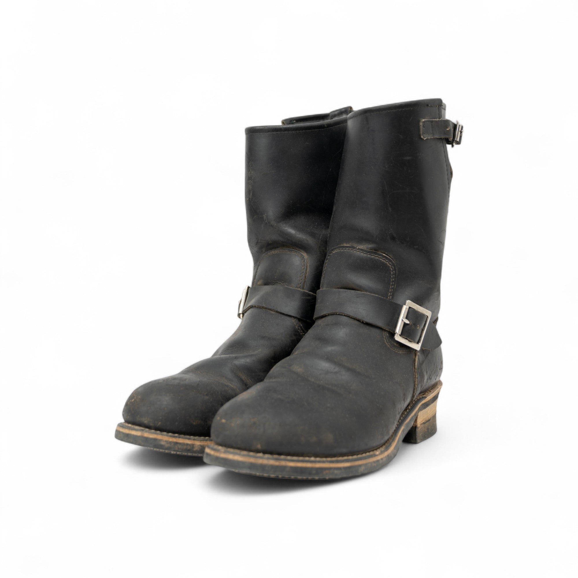 WORK AMERICA LEATHER ENGINEER BOOTS - 1990'S