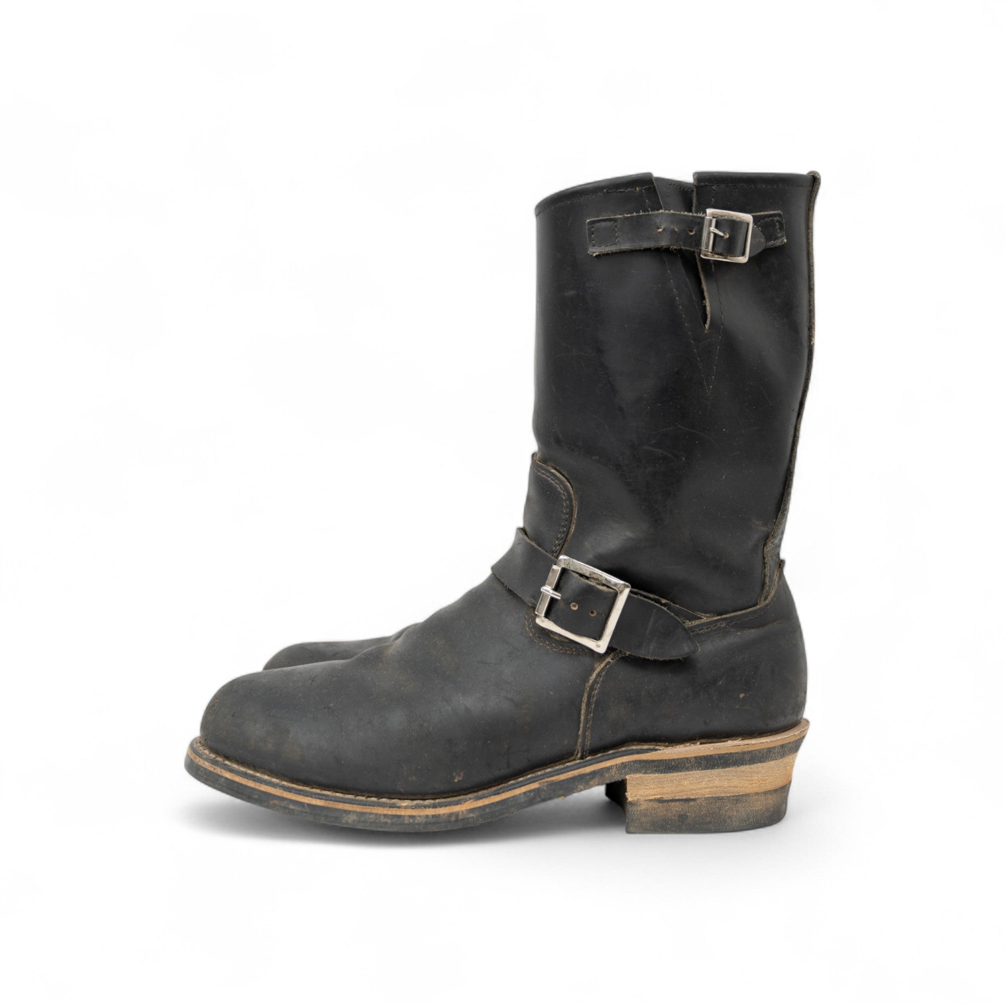 WORK AMERICA LEATHER ENGINEER BOOTS - 1990'S