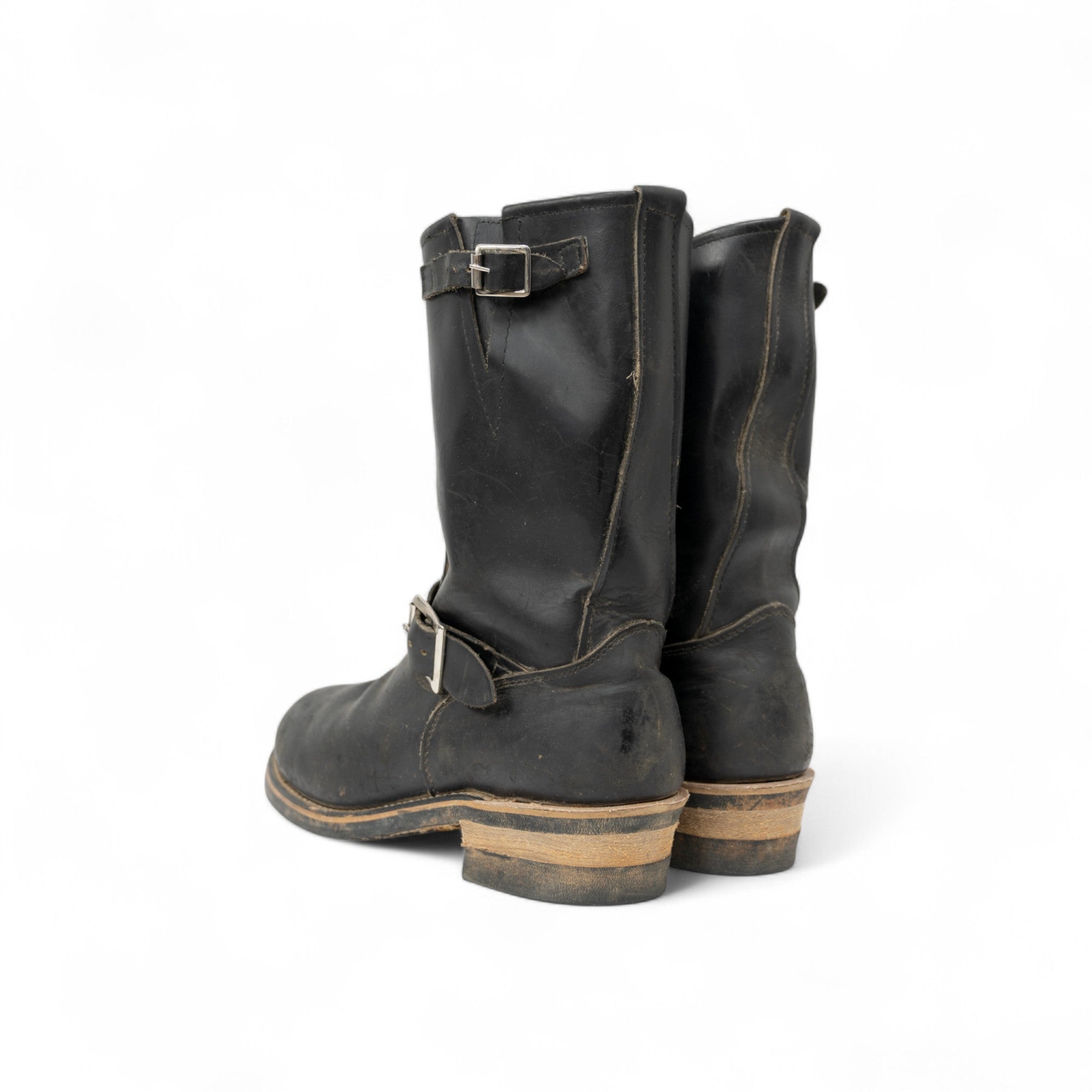 WORK AMERICA LEATHER ENGINEER BOOTS - 1990'S