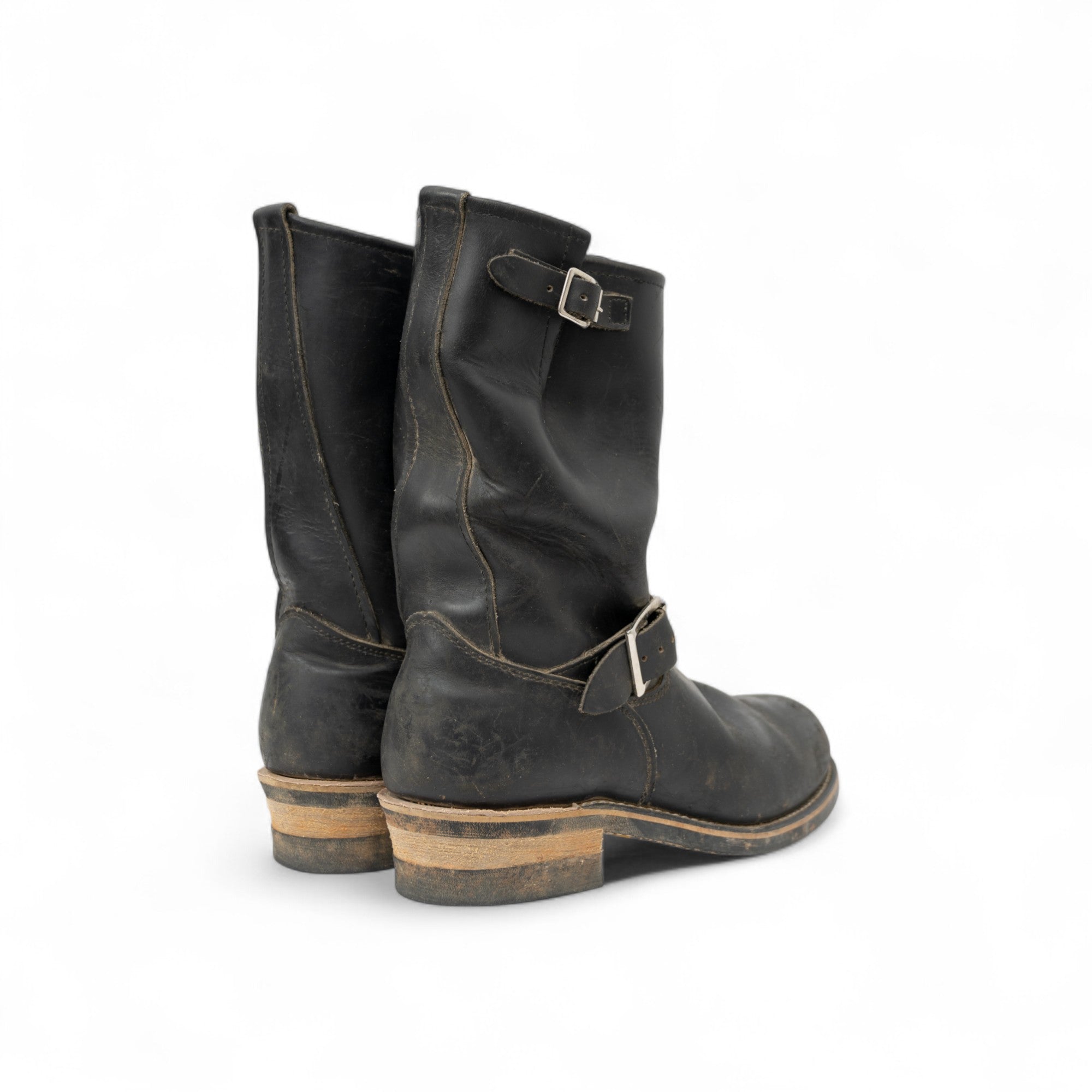 WORK AMERICA LEATHER ENGINEER BOOTS - 1990'S