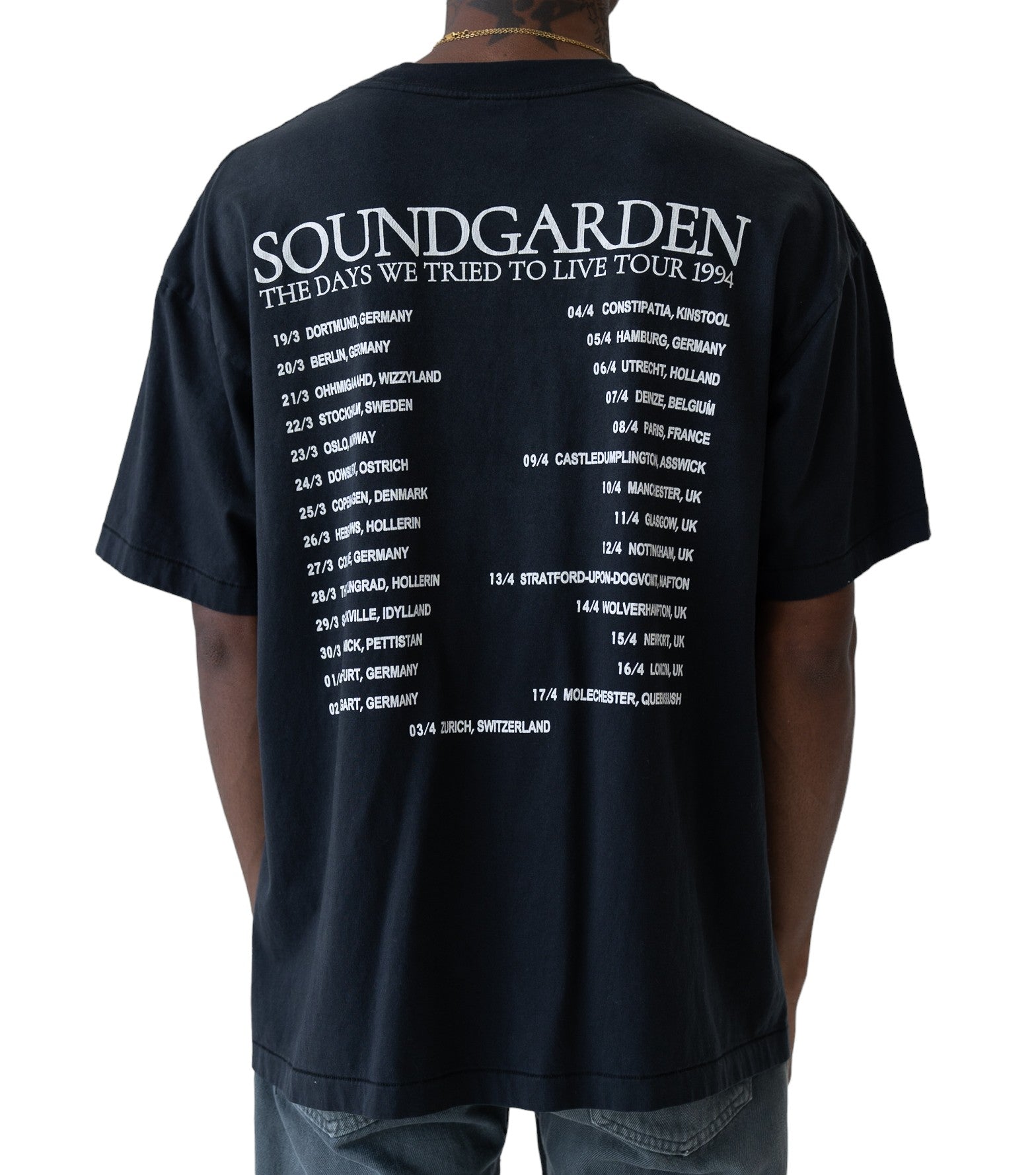 SINGLE STITCH SOUNDGARDEN 'THE DAYS WE TRIED TO LIVE' TOUR TEE - 1990'S