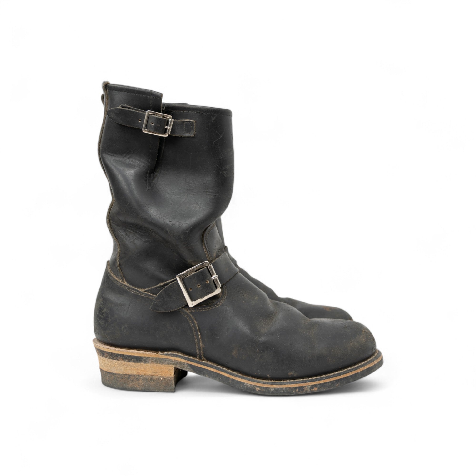 WORK AMERICA LEATHER ENGINEER BOOTS - 1990'S
