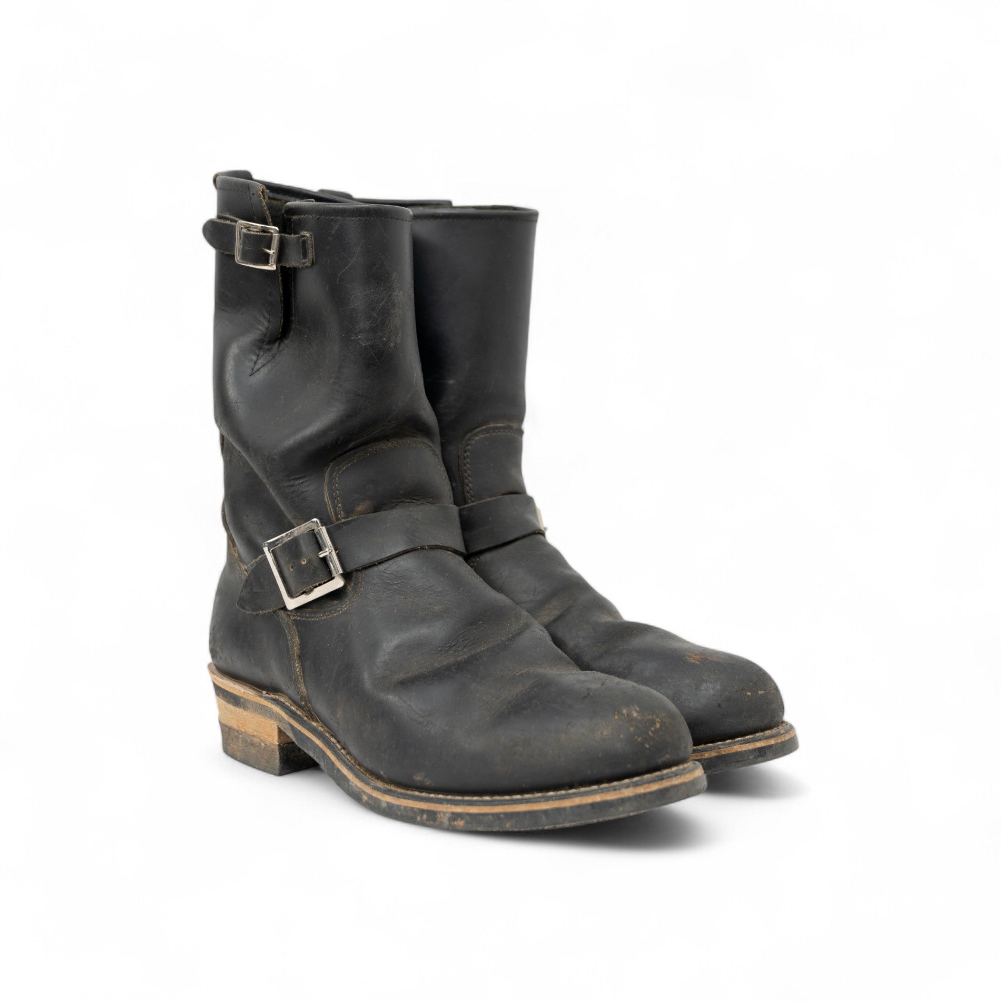 WORK AMERICA LEATHER ENGINEER BOOTS - 1990'S