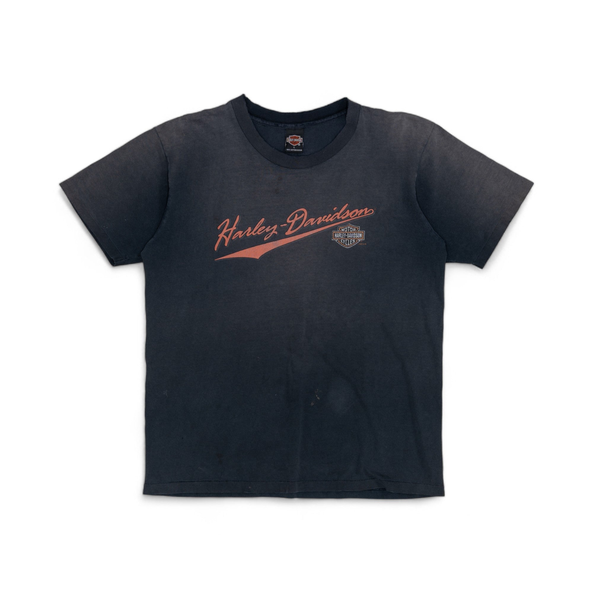 SUN-FADED SINGLE STITCH HARLEY DAVIDSON TEE - 1990'S