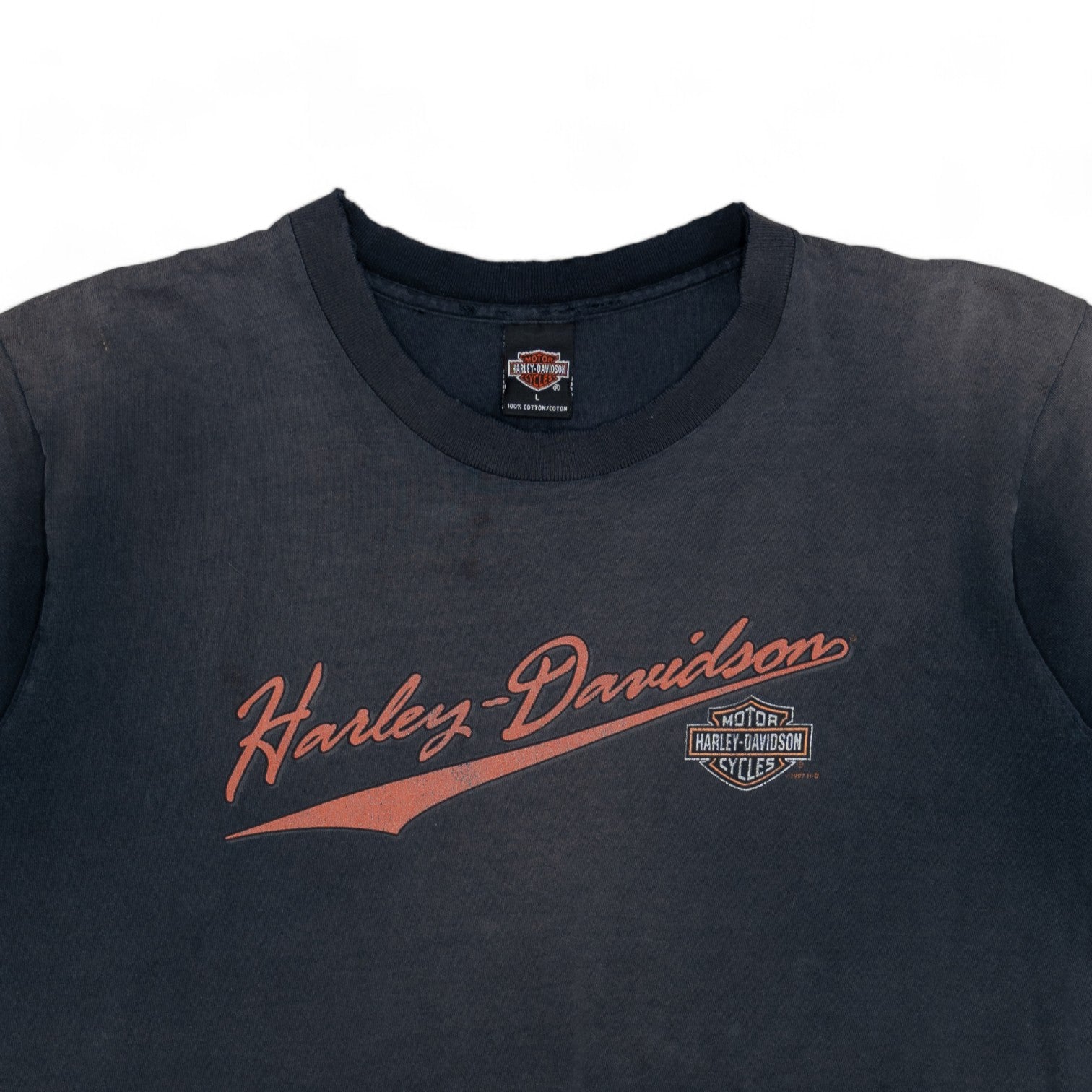 SUN-FADED SINGLE STITCH HARLEY DAVIDSON TEE - 1990'S