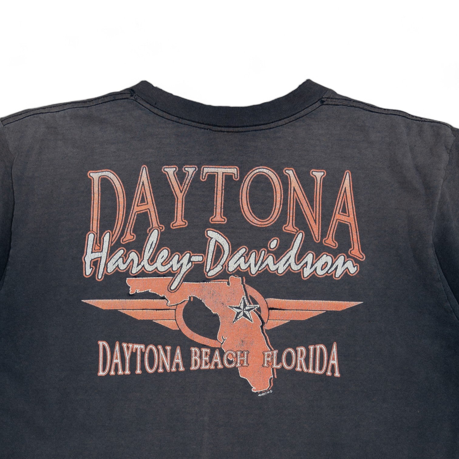 SUN-FADED SINGLE STITCH HARLEY DAVIDSON TEE - 1990'S