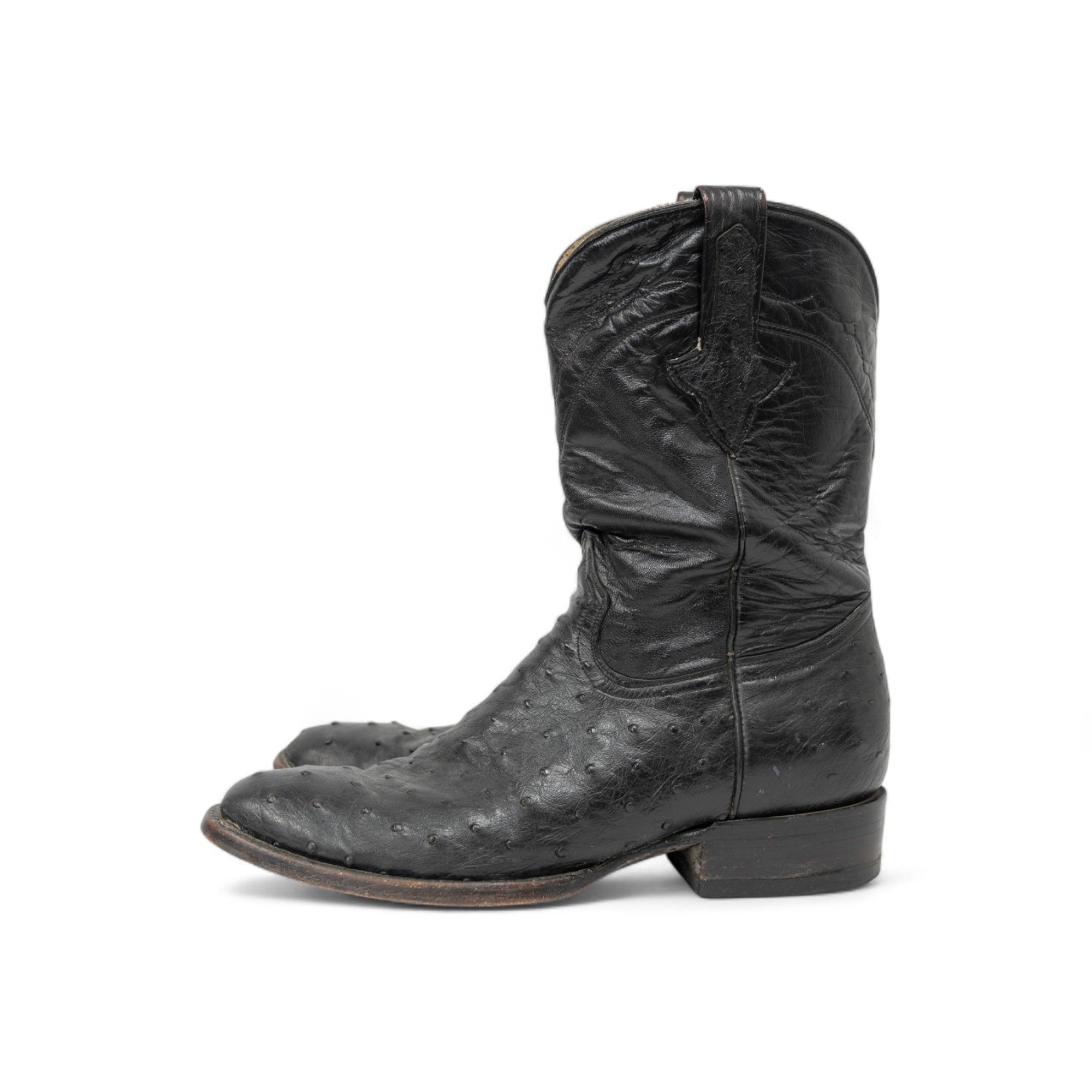 SUPPLE OSTRICH COWBOY BOOTS - 1970/80'S