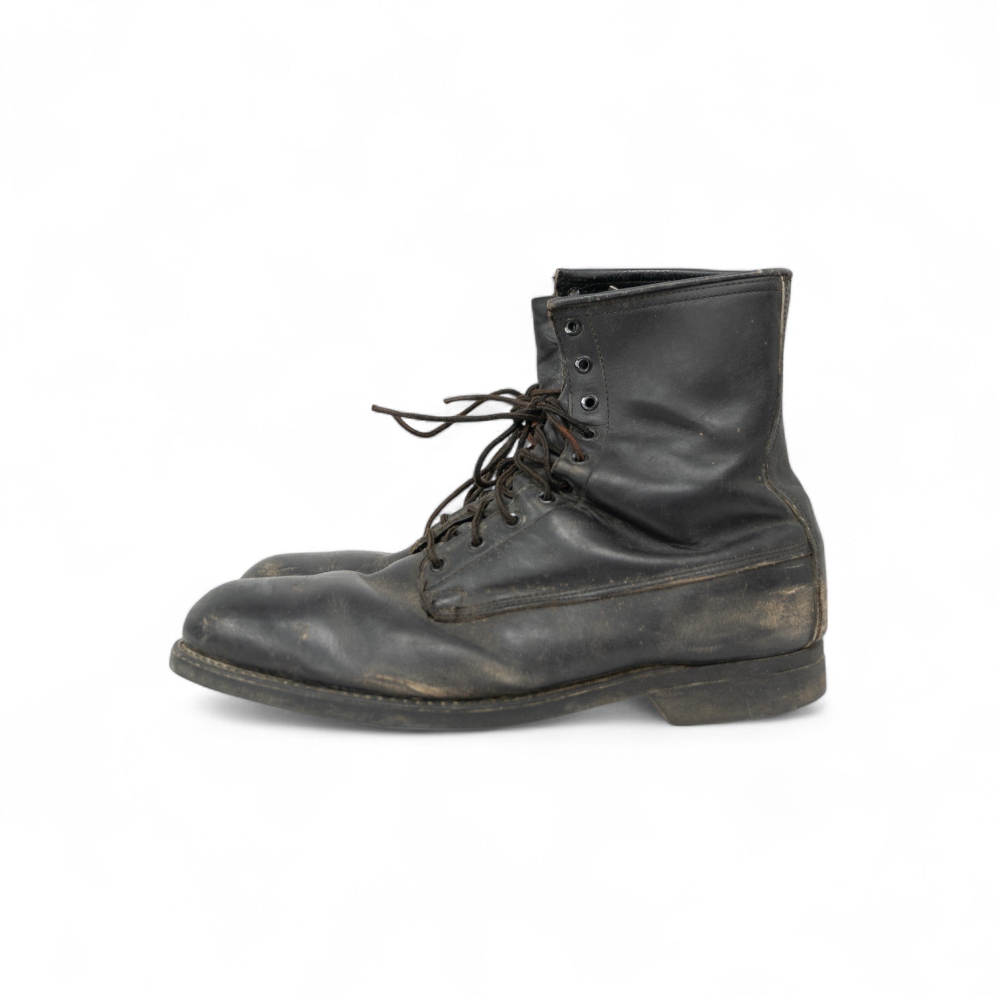 DISTRESSED LEATHER COMBAT BOOTS - 1980/90'S