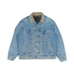 LEE RIVETED BLANKET LINED DENIM JACKET - 1990'S