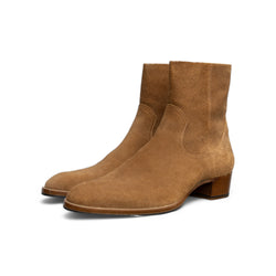 YSL WYATT HARNESS BOOTS - SUEDE