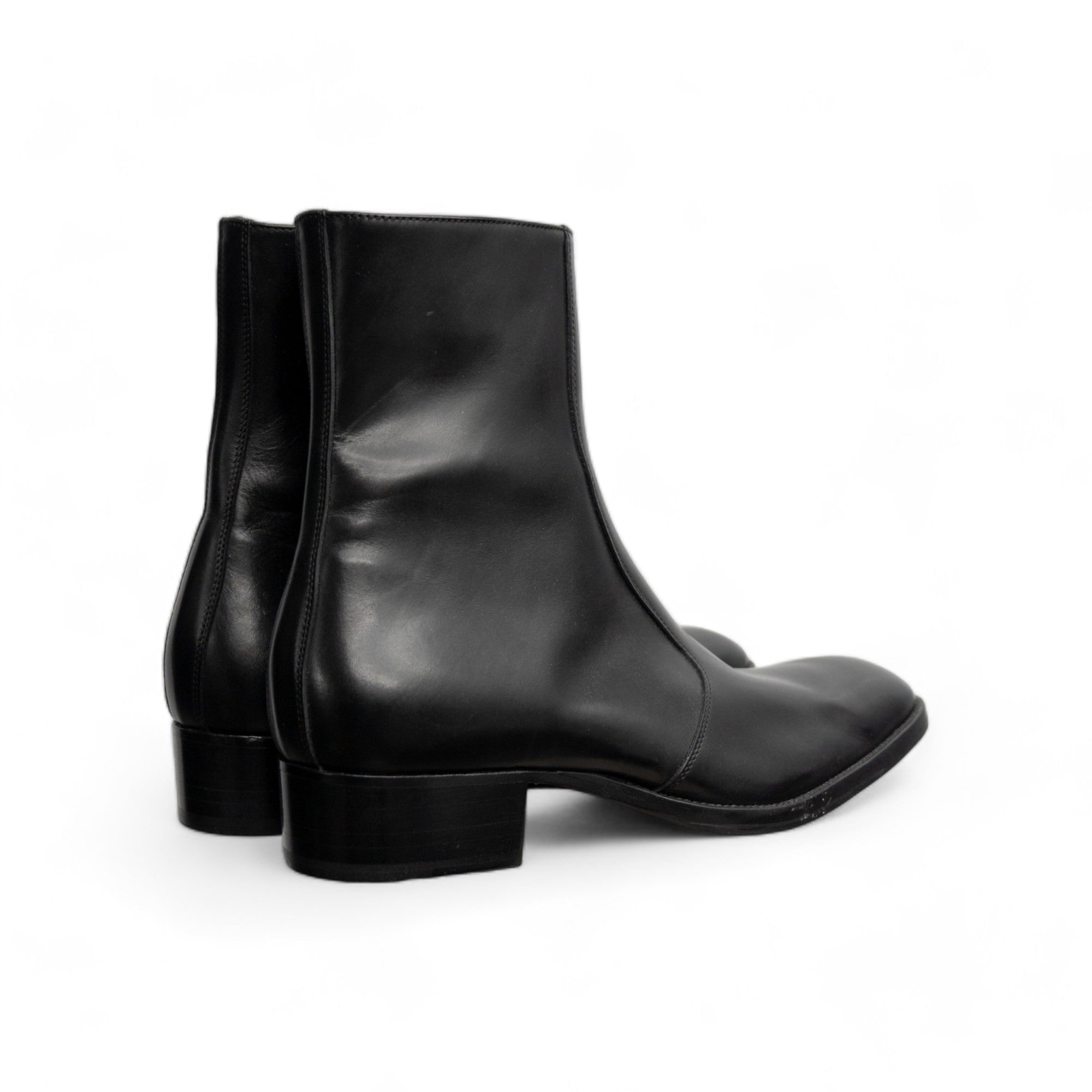 FROMTHEFIRST LUCA 40MM SIDE ZIP BOOT - BLACK LEATHER