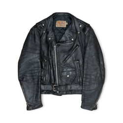 EXCELLED LEATHER BIKER JACKET - 1970'S