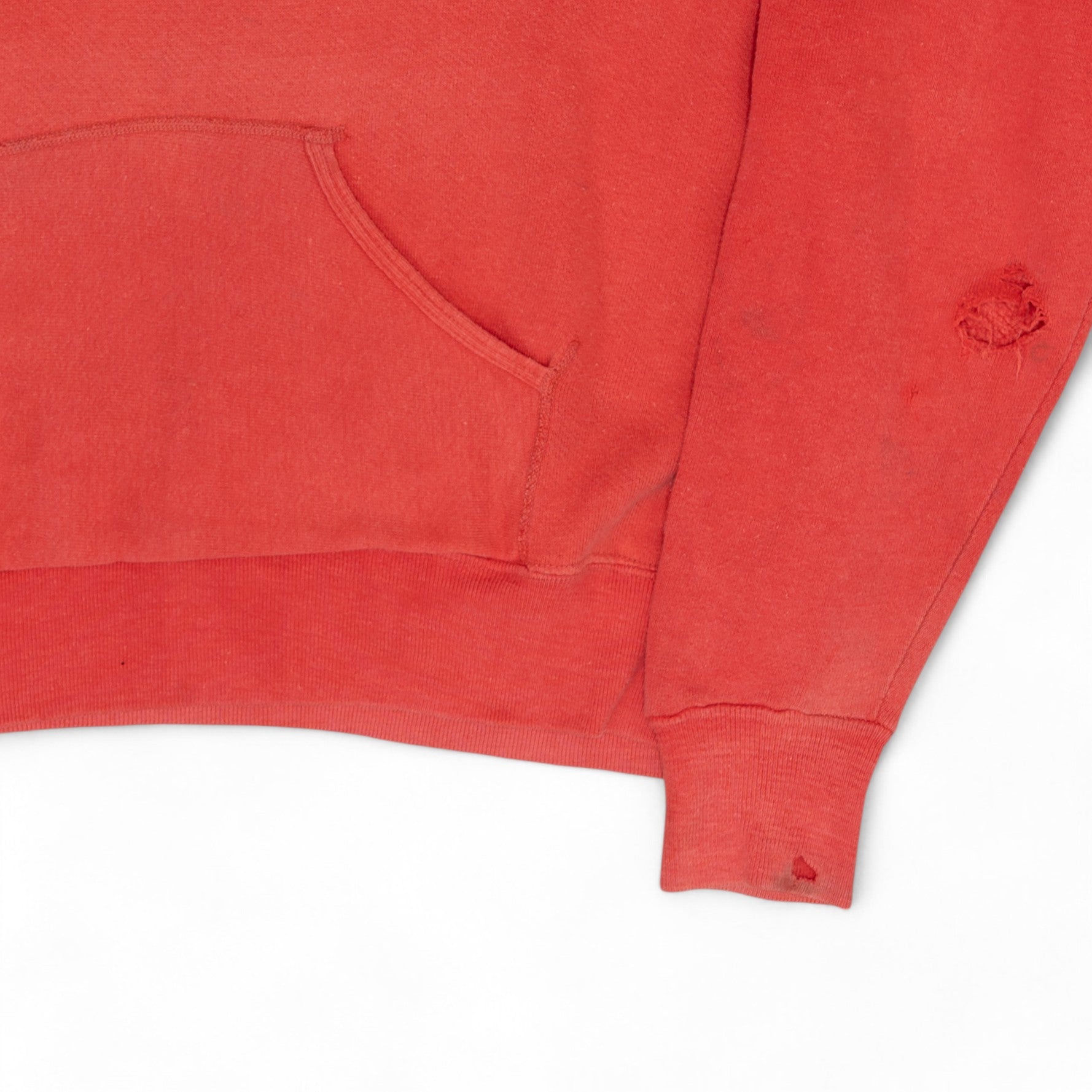 RED THERMAL LINED HOODED SWEATSHIRT - 1950/60'S