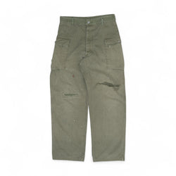 DISTRESSED/REPAIRED 13 STAR HBT CARGO PANTS - 1940'S