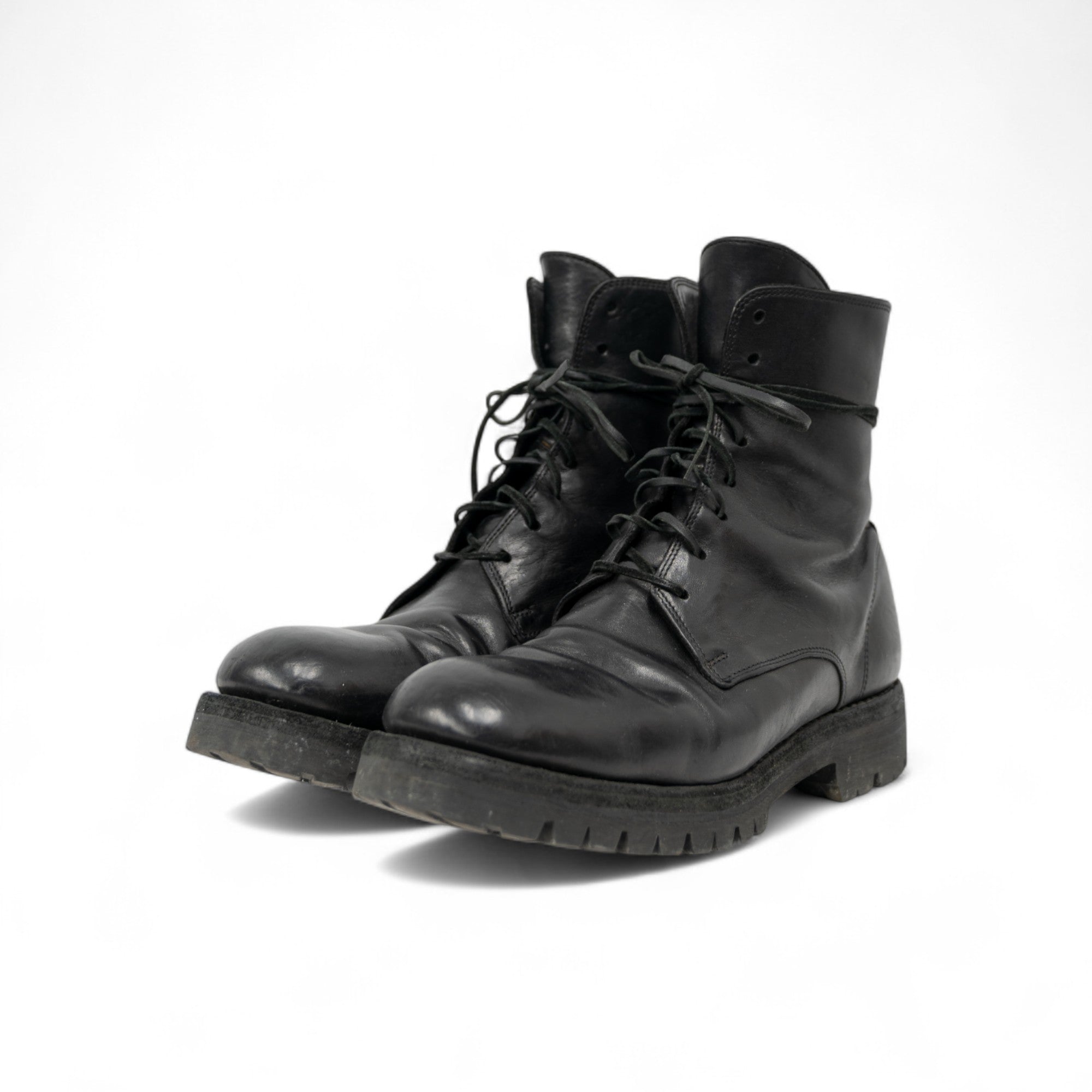 GUIDI HORSE LEATHER 795V COMBAT BOOTS W/ VIBRAM SOLE - 2010'S