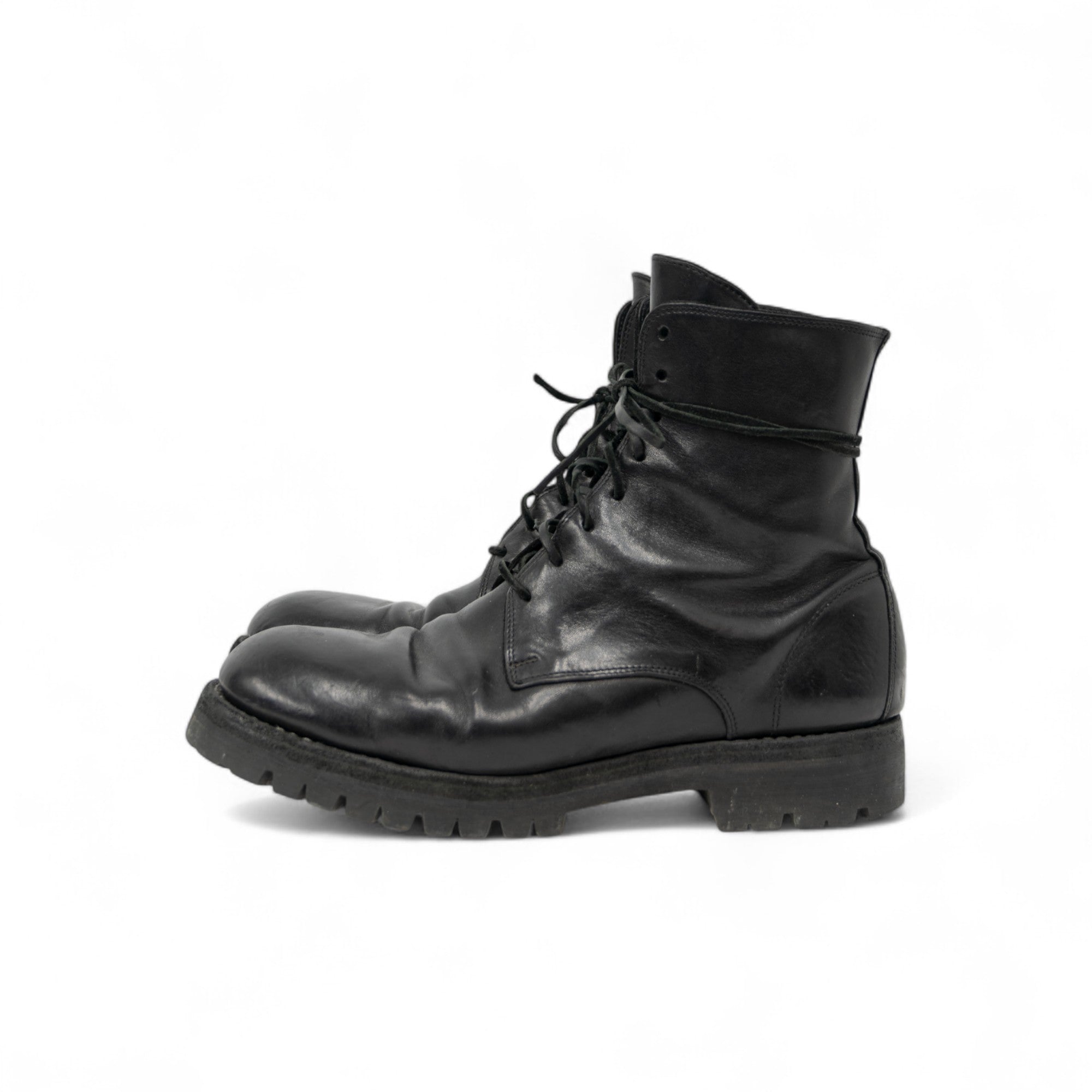 GUIDI HORSE LEATHER 795V COMBAT BOOTS W/ VIBRAM SOLE - 2010'S