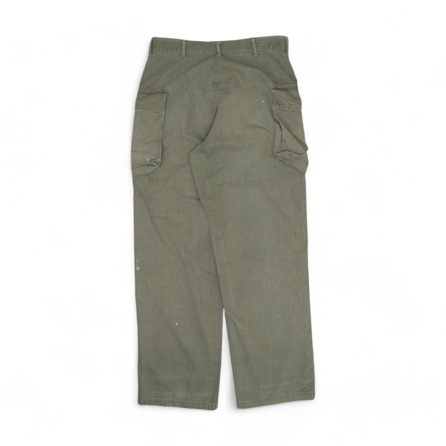 DISTRESSED/REPAIRED 13 STAR HBT CARGO PANTS - 1940'S