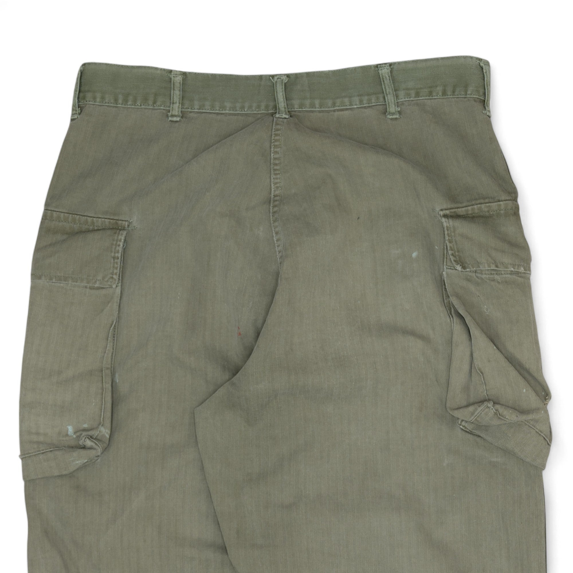 DISTRESSED/REPAIRED 13 STAR HBT CARGO PANTS - 1940'S