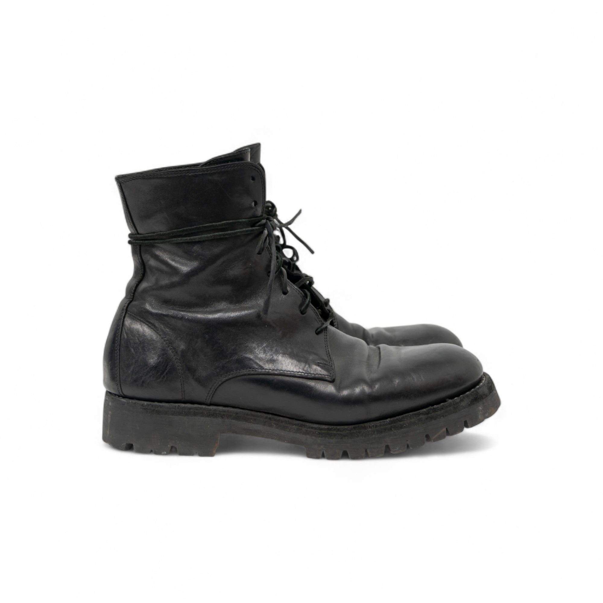GUIDI HORSE LEATHER 795V COMBAT BOOTS W/ VIBRAM SOLE - 2010'S