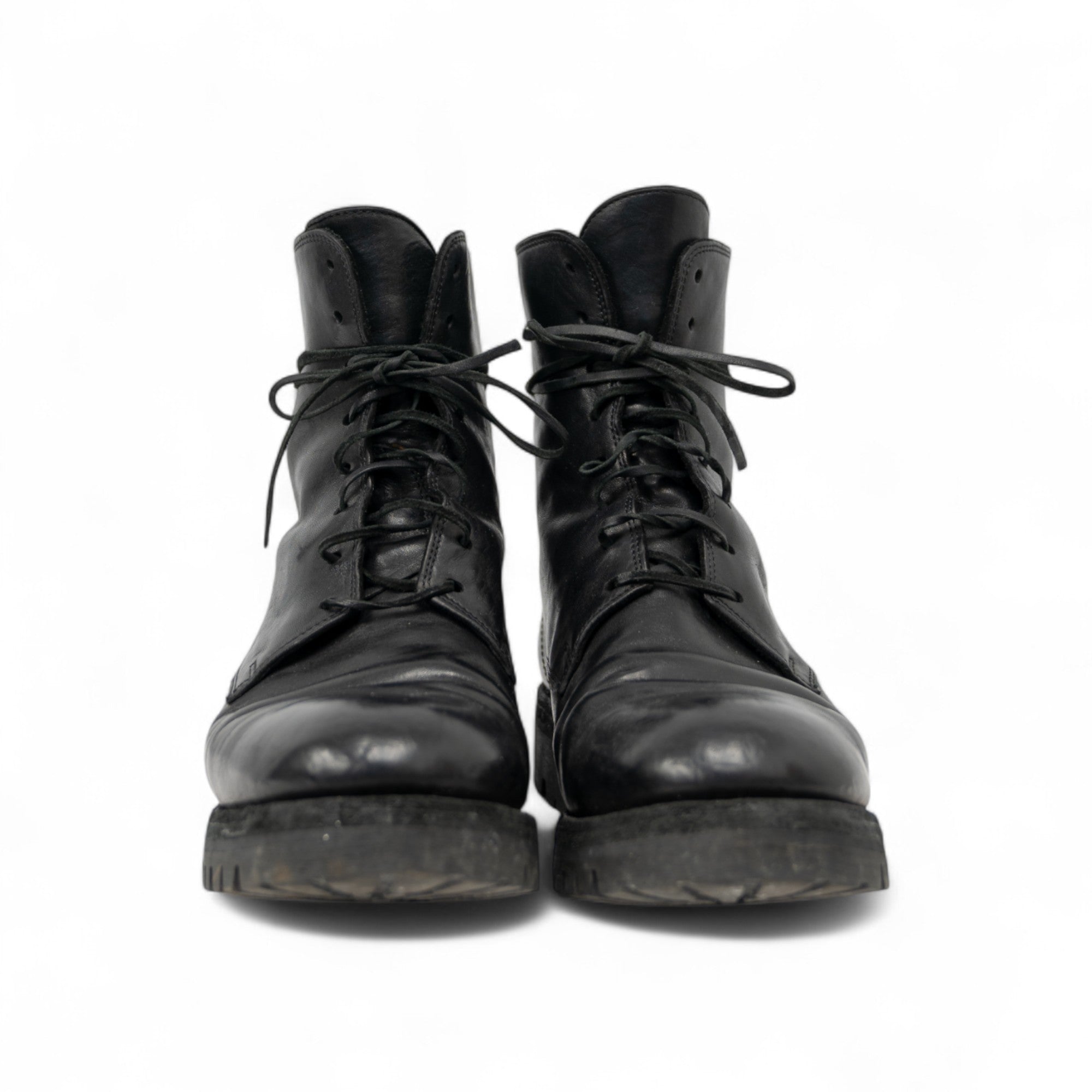 GUIDI HORSE LEATHER 795V COMBAT BOOTS W/ VIBRAM SOLE - 2010'S