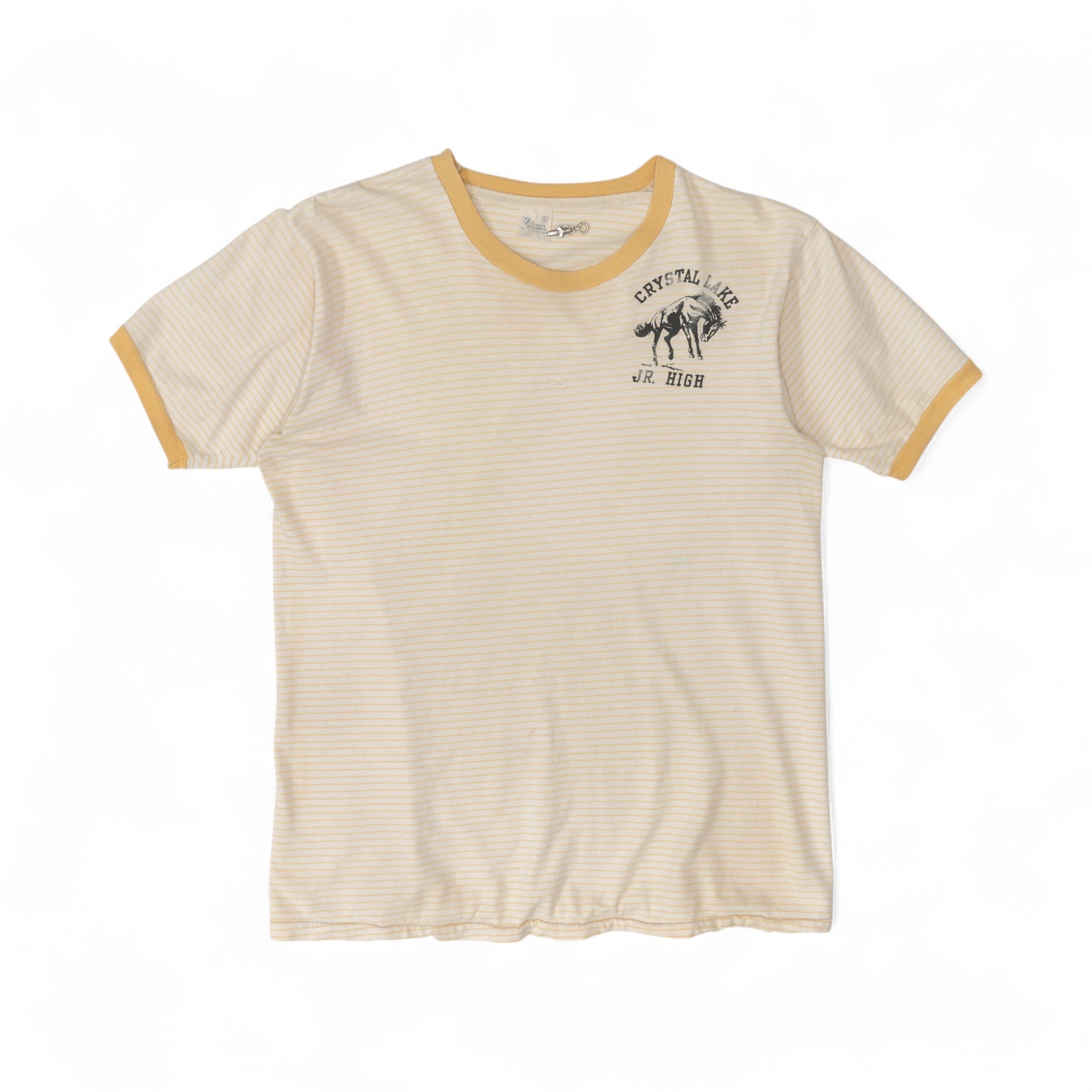 FADED STRIPED CRYSTAL LAKE JR. HIGH TEE - 1960/70'S