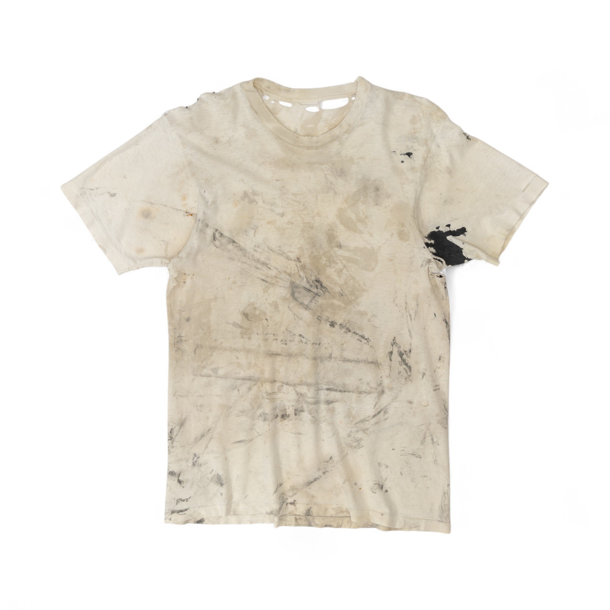 THRASHED/PAINT-SPLATTER BLANK TEE - 1970/80'S