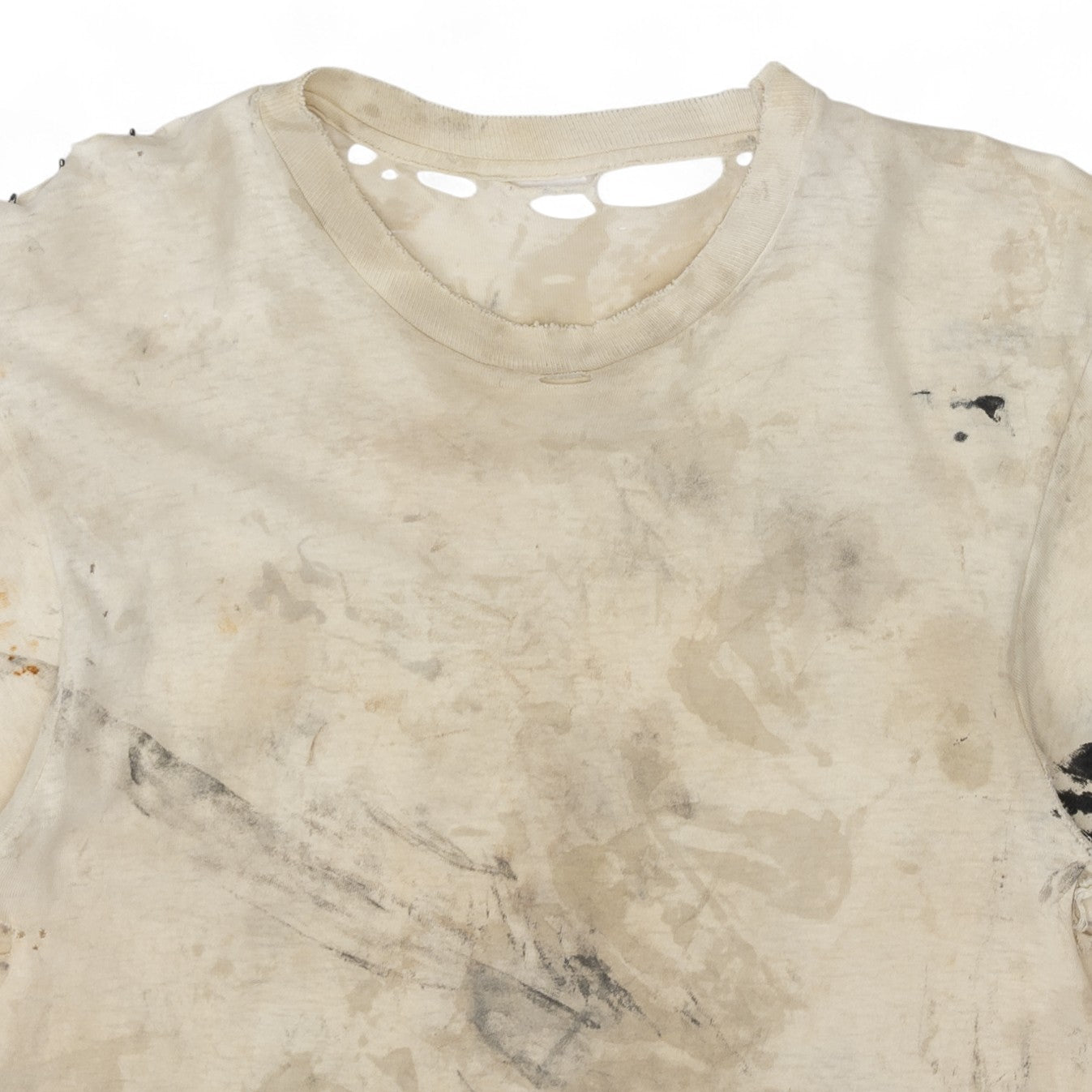 THRASHED/PAINT-SPLATTER BLANK TEE - 1970/80'S