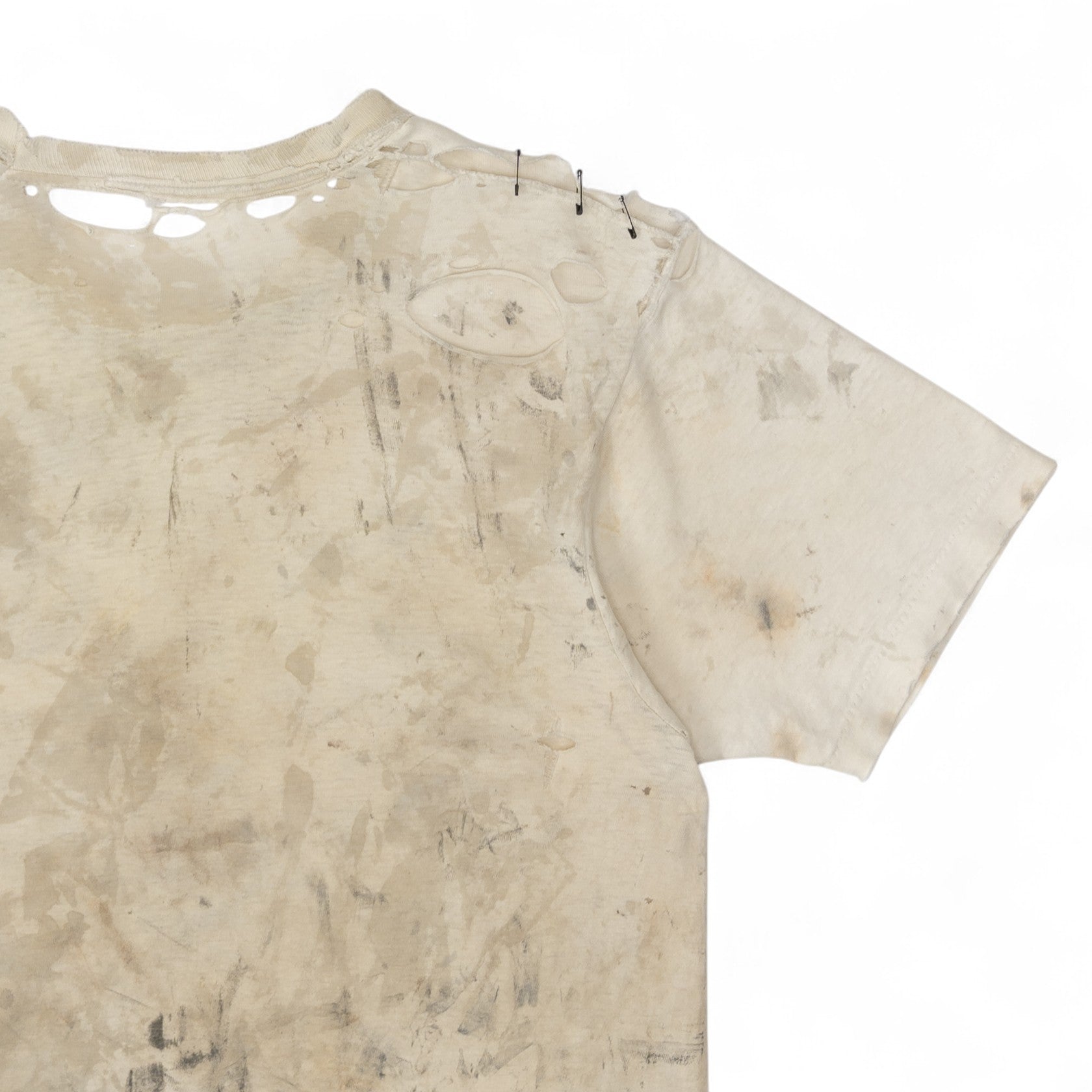 THRASHED/PAINT-SPLATTER BLANK TEE - 1970/80'S
