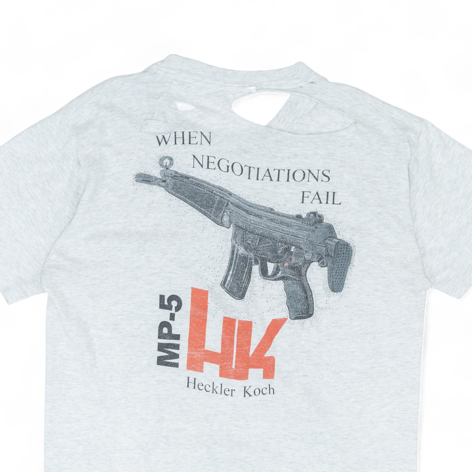 THRASHED HECKLER & KOCH SINGLE STITCH TEE - 1990'S