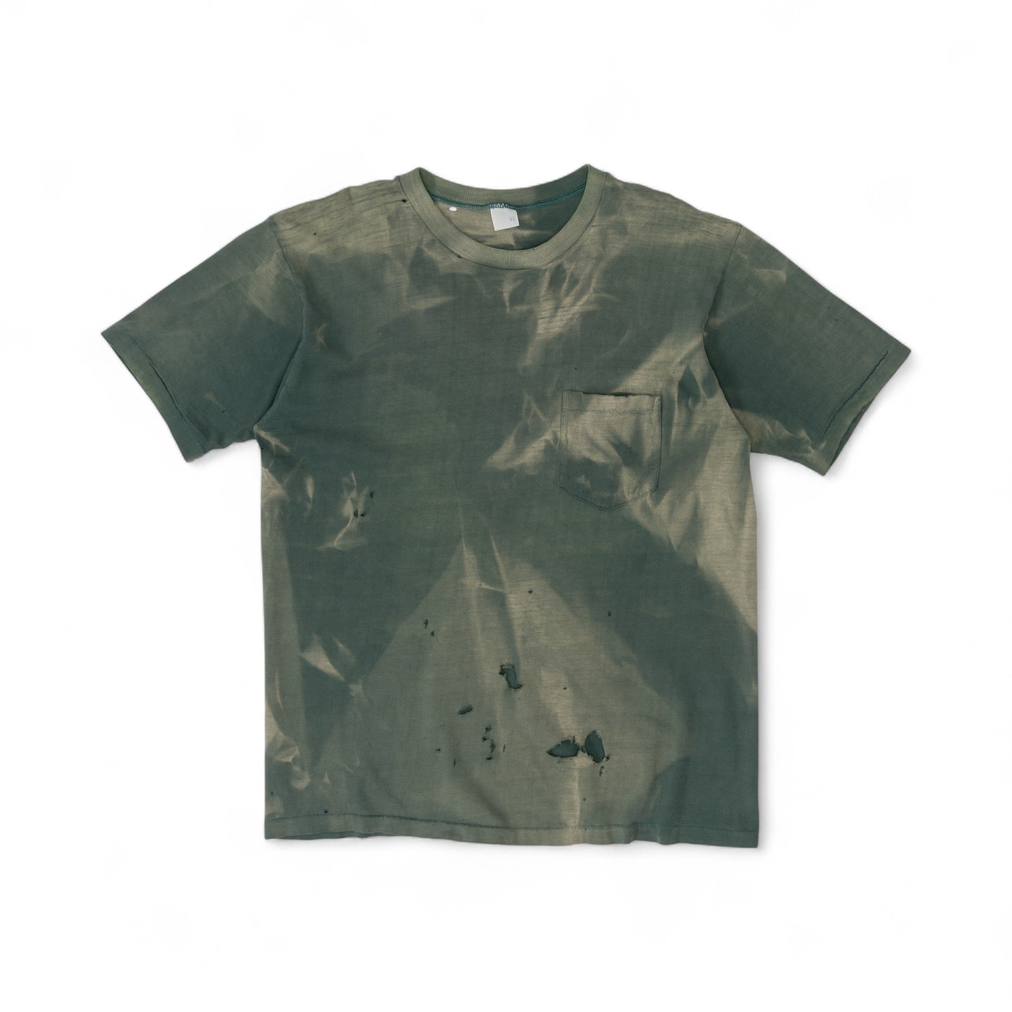SUN-FADED/DISTRESSED SINGLE STITCH POCKET TEE - 1980/90'S
