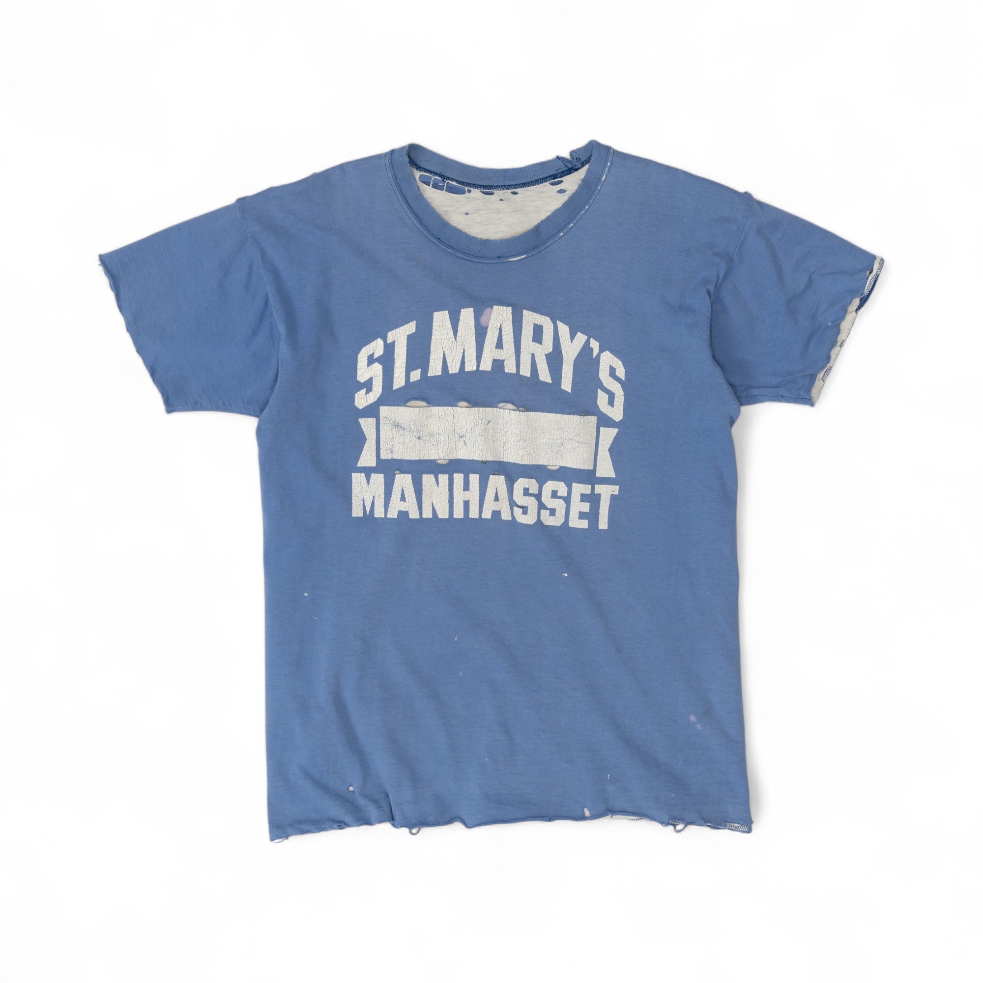 REVERSIBLE, DISTRESSED ST.MARY'S 'MANHASSET' TEE - 1960'S