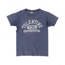 DISTRESSED/FADED TOLENTINE PHYSICAL EDUCATION TEE - 1950/60'S