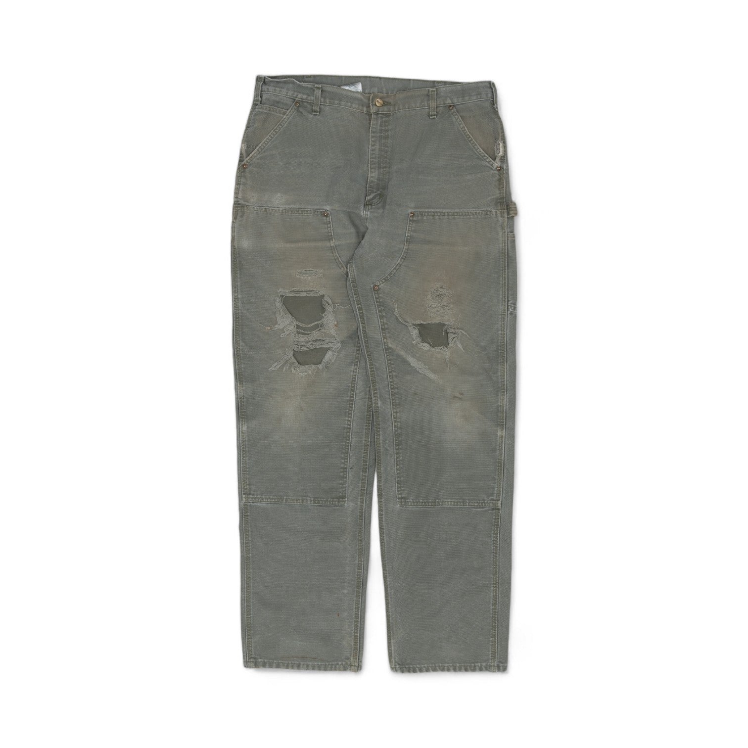 THRASHED GREEN CARHARTT DOUBLE KNEE - 1990'S