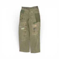 DISTRESSED/REPAIRED 13 STAR HBT CARGO PANTS - 1940'S