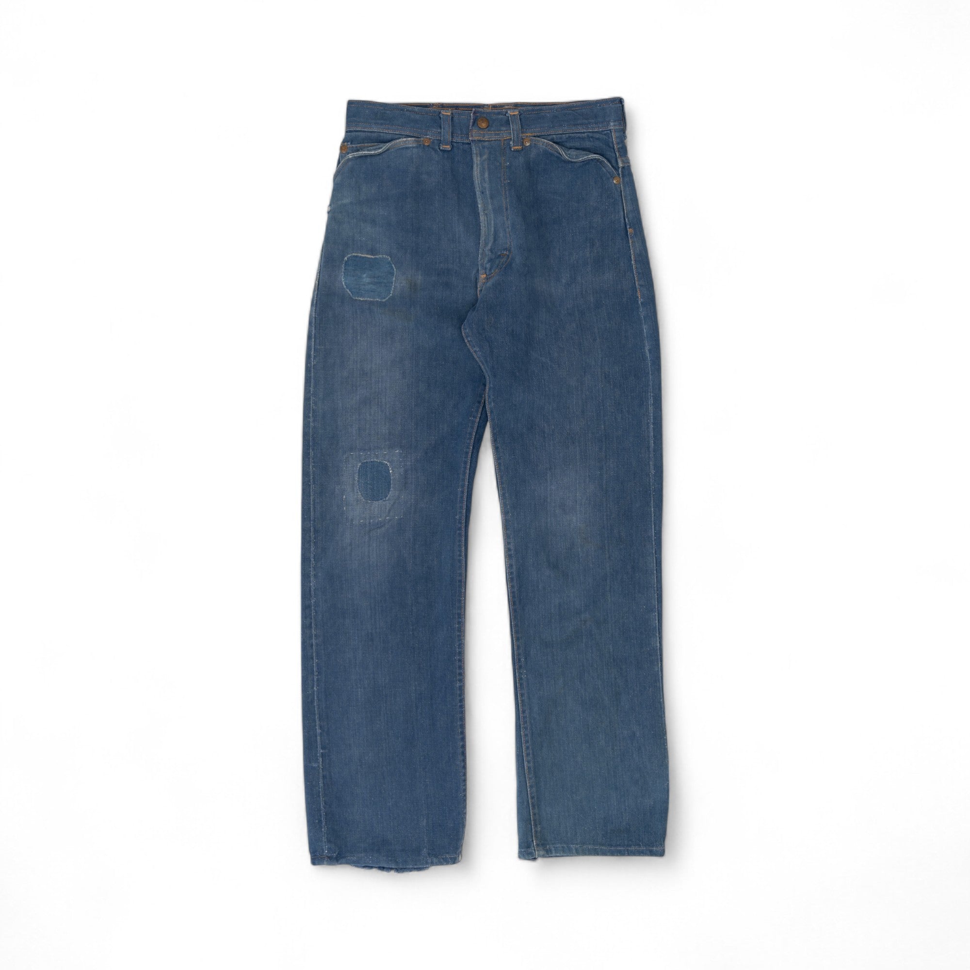 FADED/DISTRESSED/REPAIRED SELVEDGE ROEBUCK DENIM - 1950/60'S