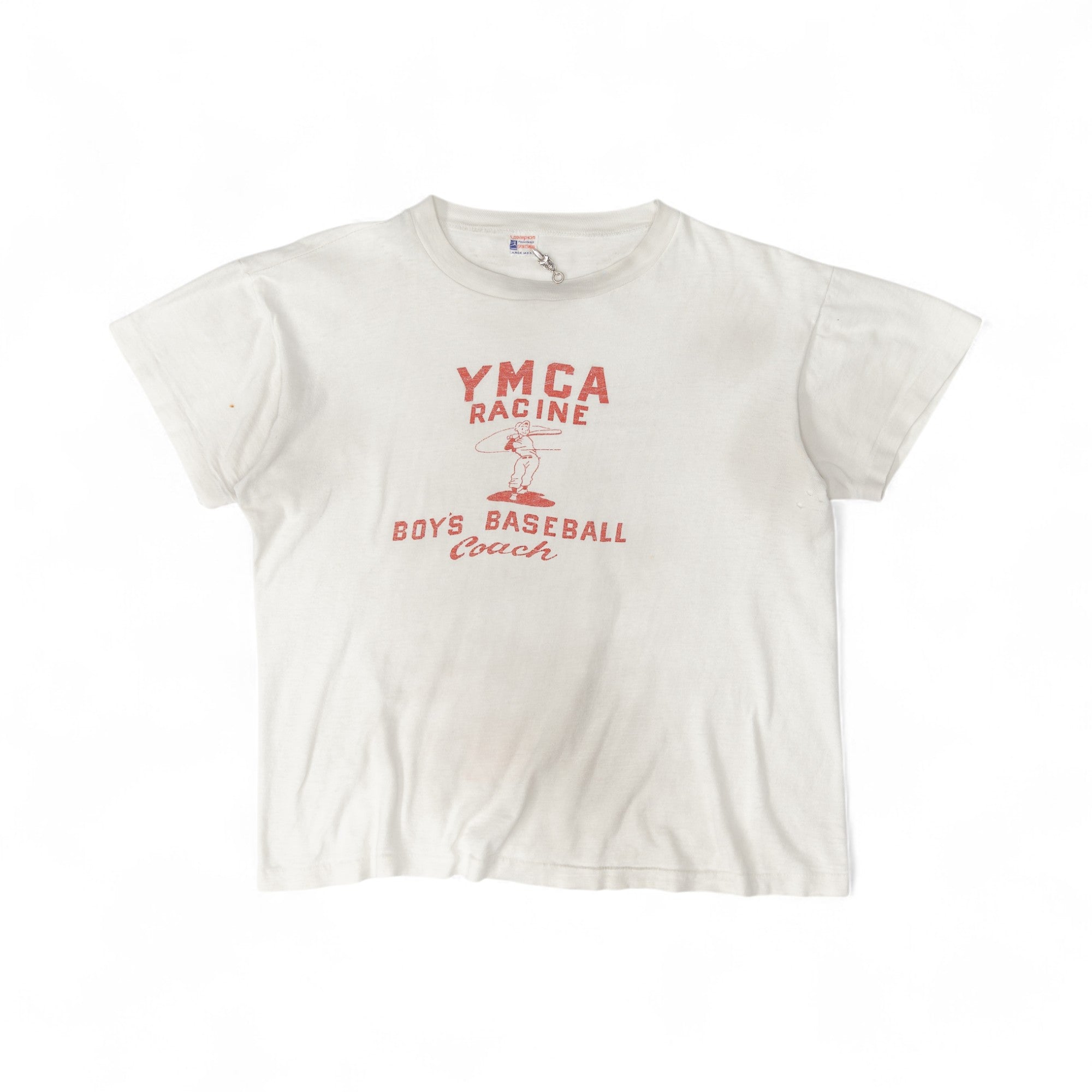 YMCA RACINE 'BOYS BASEBALL COACH' TEE - 1950'S