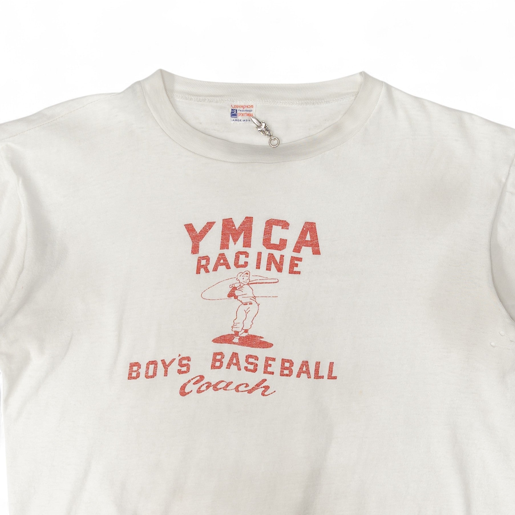 YMCA RACINE 'BOYS BASEBALL COACH' TEE - 1950'S