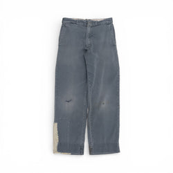 DISTRESSED/REPAIRED BUCKLE-BACK CHINOS PANTS - 1960'S
