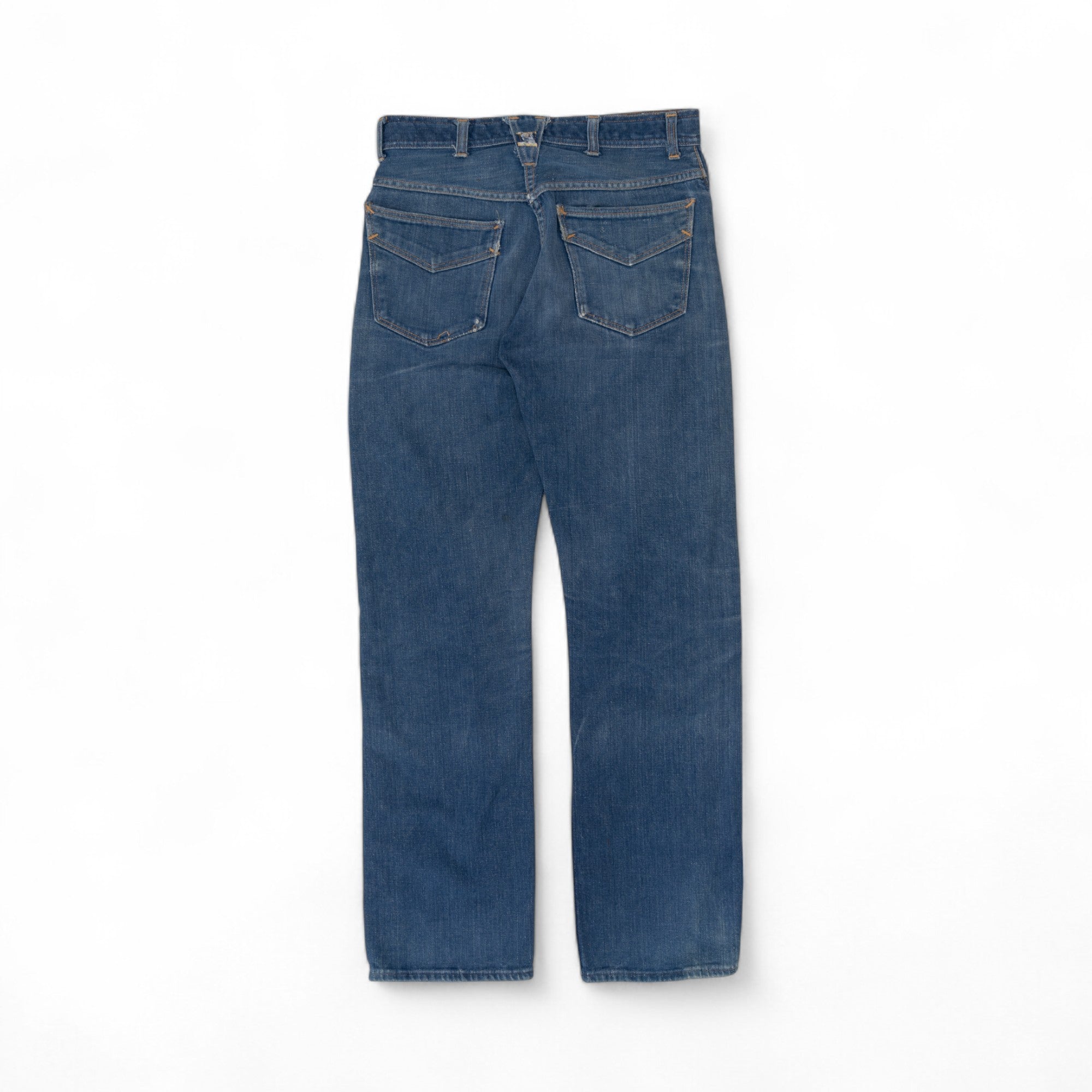 FADED/DISTRESSED/REPAIRED SELVEDGE ROEBUCK DENIM - 1950/60'S
