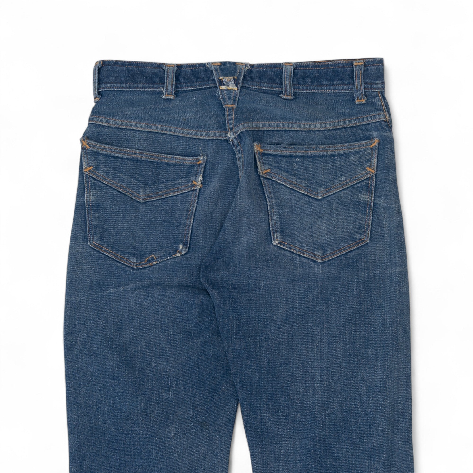 FADED/DISTRESSED/REPAIRED SELVEDGE ROEBUCK DENIM - 1950/60'S