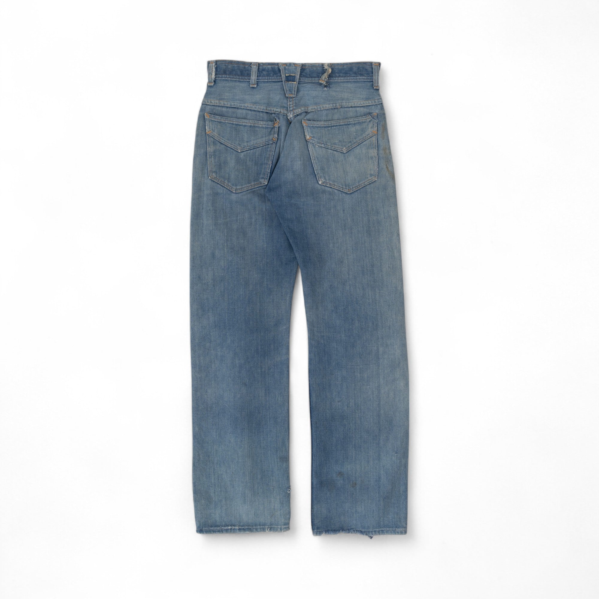 FADED/DISTRESSED/REPAIRED SELVEDGE ROEBUCK DENIM - 1950/60'S