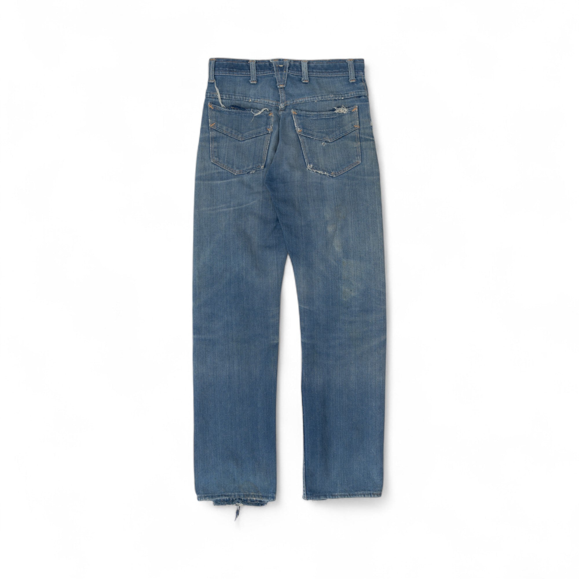 FADED/DISTRESSED/REPAIRED SELVEDGE ROEBUCK DENIM - 1950/60'S