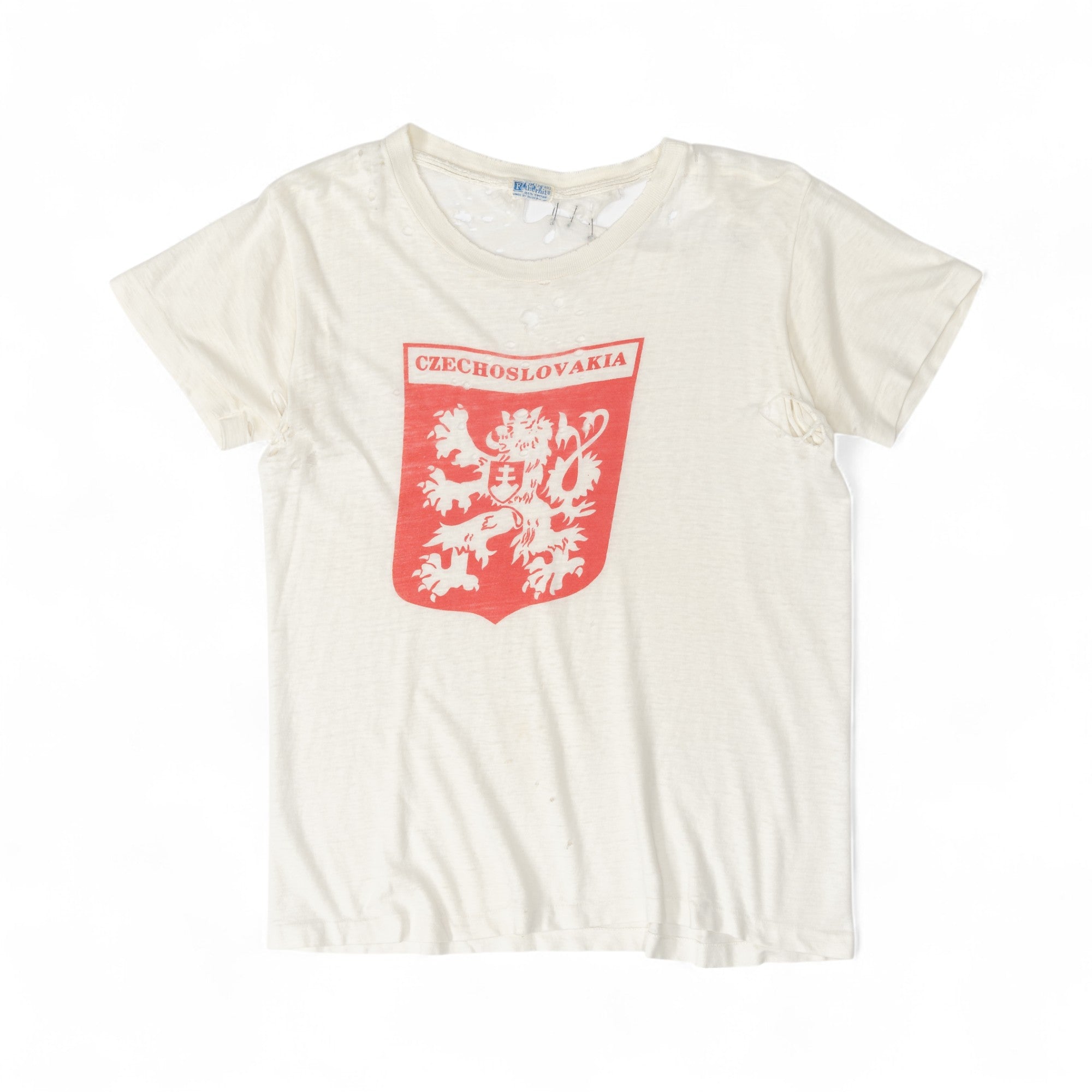 THRASHED/PAPER-THIN CZECHOSLOVAKIA TEE - 1940'S