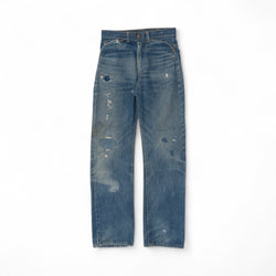 FADED/DISTRESSED/REPAIRED SELVEDGE ROEBUCK DENIM - 1950/60'S