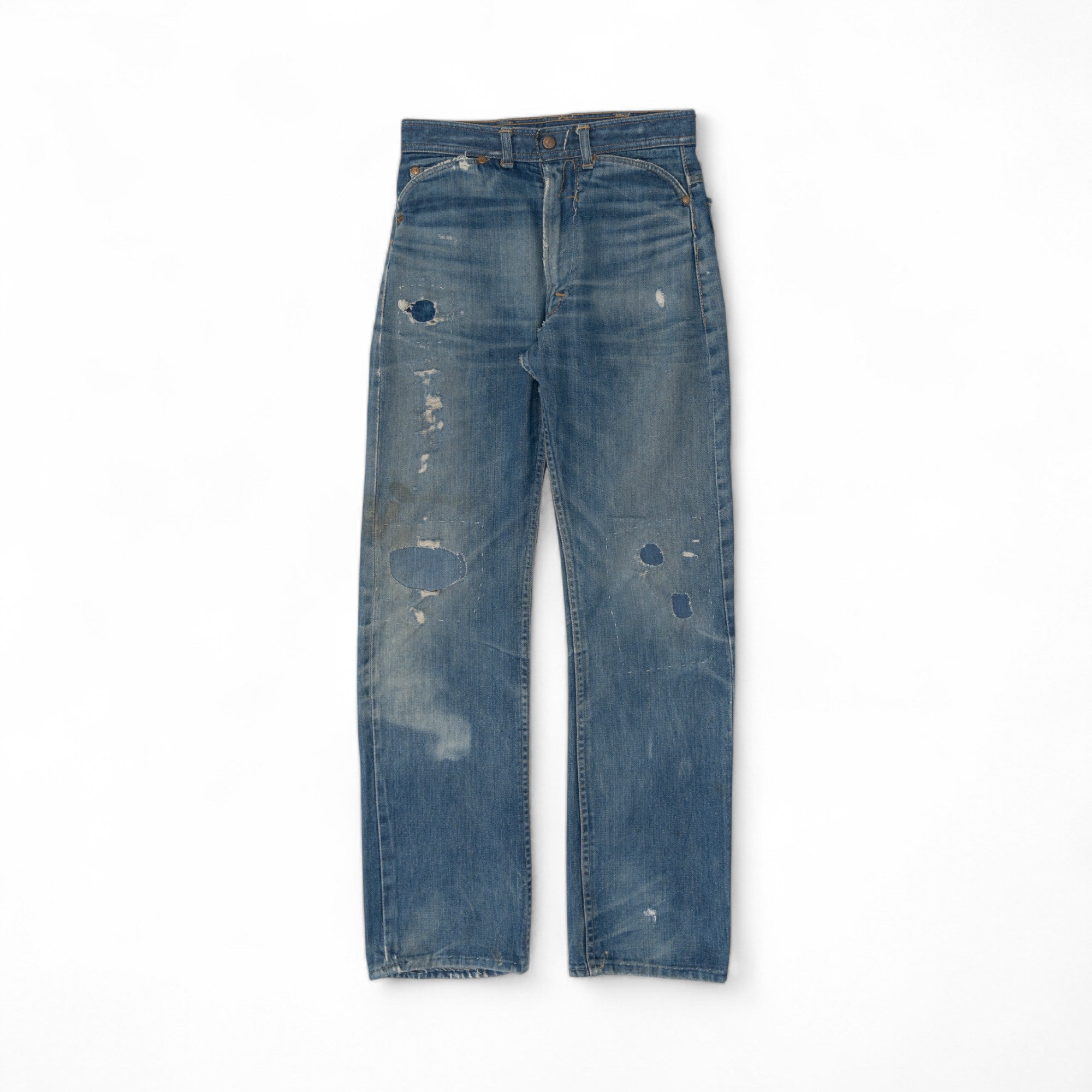 FADED/DISTRESSED/REPAIRED SELVEDGE ROEBUCK DENIM - 1950/60'S