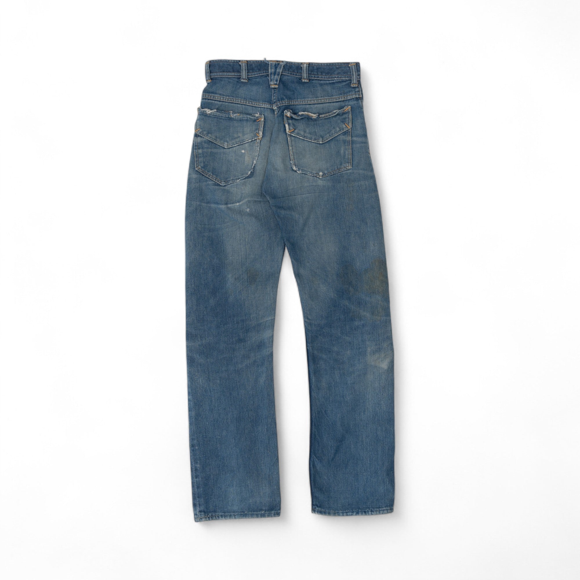 FADED/DISTRESSED/REPAIRED SELVEDGE ROEBUCK DENIM - 1950/60'S