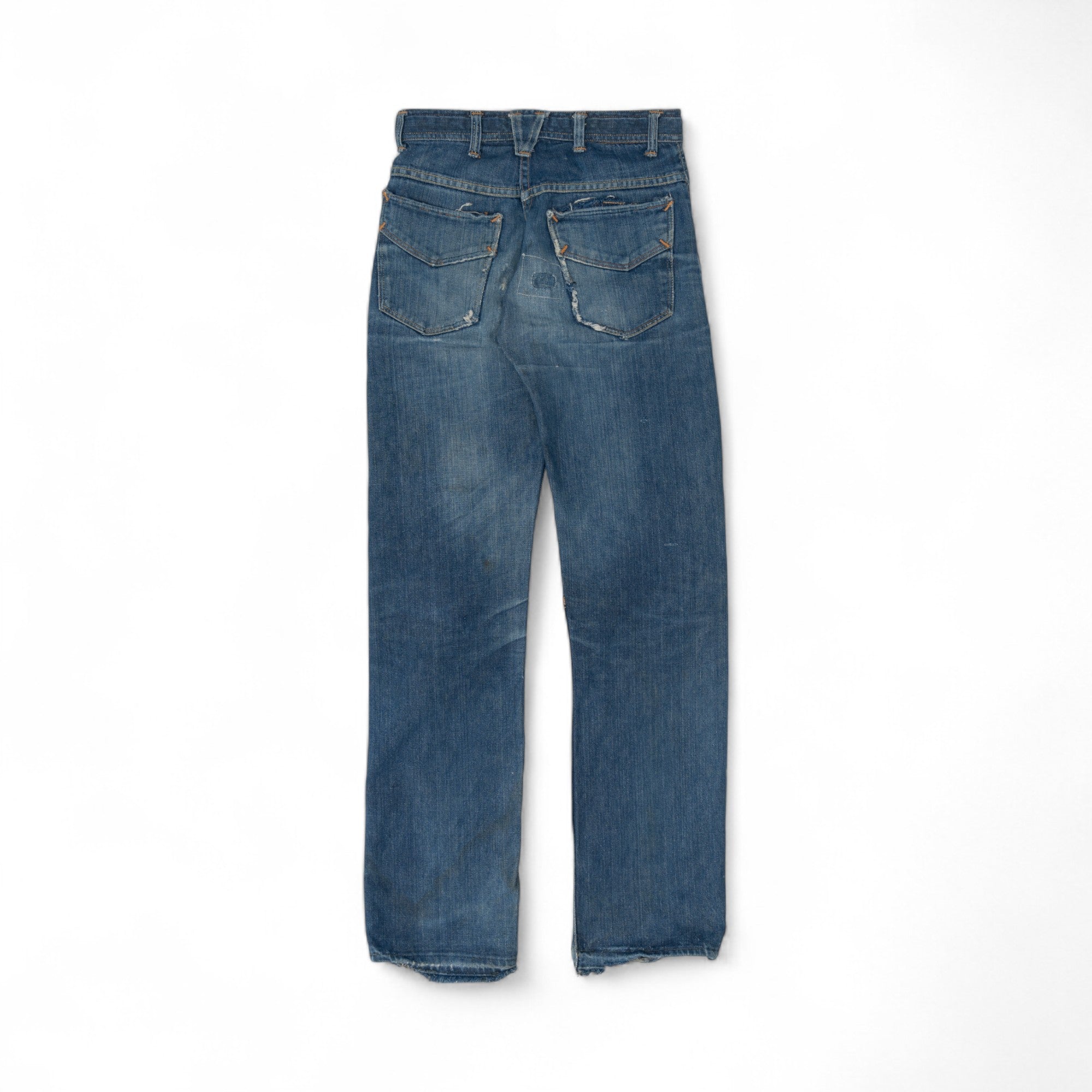 FADED/DISTRESSED/REPAIRED SELVEDGE ROEBUCK DENIM - 1950/60'S